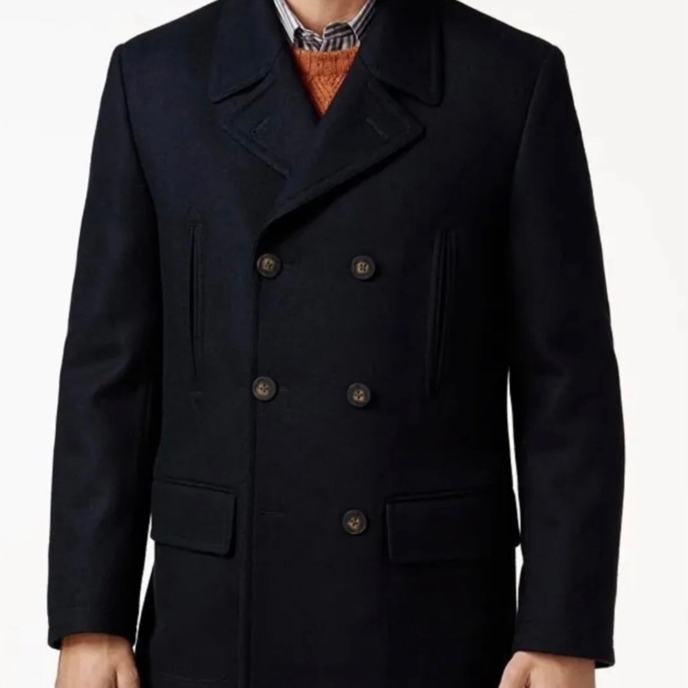 NWT Ralph Lauren Luke Pea Coat (48R, Black)